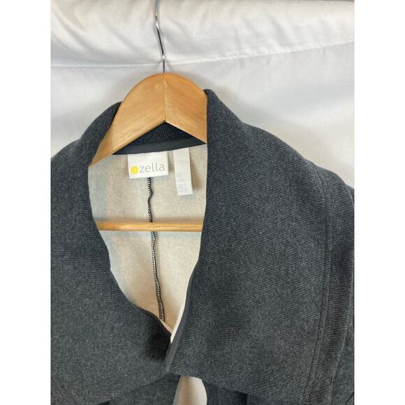 NWT ZELLA GIRL Kids' Cara Wrap Cardigan In Grey Dark Charcoal Heather M 8/10 - Picture 2 of 4